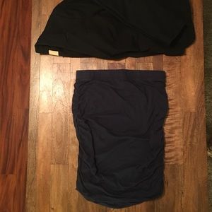 SPLENDID COTTON PENCIL SKIRT W/ rousching